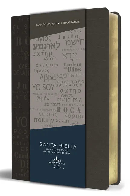 Biblia Rvr 1960 Letra Grande Tamaño Manual, Simil Piel Gris Con Nombres de Dios / Spanish Bible Rvr 1960 Handy Size Large Print Leathersoft Grey, Name - Paperback