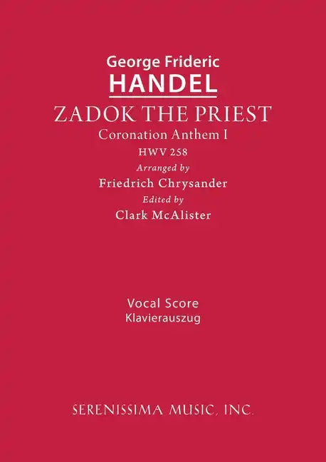 Zadok the Priest, HWV 258: Vocal score - Paperback