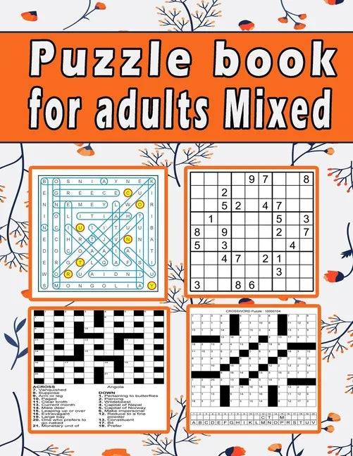 Puzzle book for adults Mixed: Large print Puzzle book! Soduko, word search, CodeWord and CrossWord 111 pages - Paperback