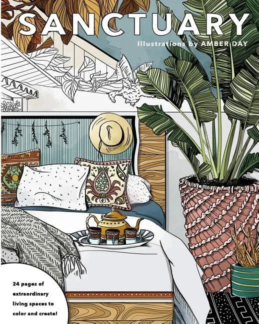 Sanctuary: Living Spaces Coloring Book - Paperback