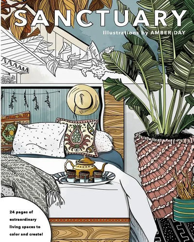 Sanctuary: Living Spaces Coloring Book - Paperback