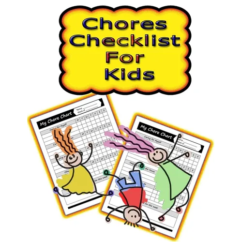 Chores Checklist for Kids: 110 Pages, 13 Months of Weekly Chores Checklists For Kids - Chart Book To Write In For Kids - Paperback