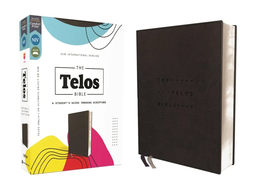 Niv, the Telos Bible, Leathersoft, Charcoal, Comfort Print: A Student's Guide Through Scripture - Imitation Leather