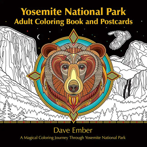 Yosemite National Park Adult Coloring Book and Postcards: A Magical Coloring Journey Through Yosemite National Park - Paperback