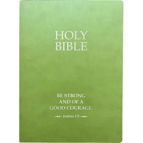 Kjver Holy Bible, Be Strong and Courageous Life Verse Edition, Large Print, Olive Ultrasoft: (King James Version Easy Read, Red Letter, Green, Joshua - Imitation Leather