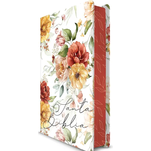 Biblia Rvr 1960 Letra Grande Tamaño Manual, Hc, Flores Rosadas Y Cantos Pintados / Spanish Bible Rvr 1960 Handy Size Large Print with Flowers and Spra - Hardcover