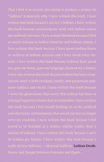 Lesbian Death: Desire and Danger Between Feminist and Queer - Paperback