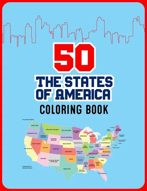 50 The States of America Coloring Book: 50 State Maps with Capitals and Symbols like Motto Bird Mammal Flower Insect Butterfly or Fruit Perfect Easy T - Paperback