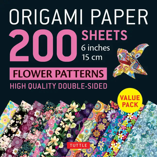 Origami Paper 200 Sheets Flower Patterns 6 (15 CM): Double Sided Origami Sheets Printed with 12 Different Designs (Instructions for 6 Projects Include - Loose Leaf