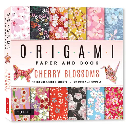 Cherry Blossoms Origami Paper and Book: 20 Easy Models with 96 High Quality Folding Sheets (Double-Sided) - Hardcover