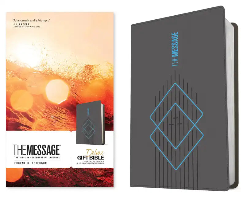 The Message Deluxe Gift Bible (Leather-Look, Charcoal Ascension and Blue Diamonds): The Bible in Contemporary Language - Imitation Leather