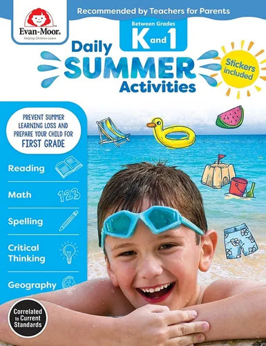 Daily Summer Activities: Between Kindergarten and 1st Grade, Grade K - 1 Workbook - Paperback