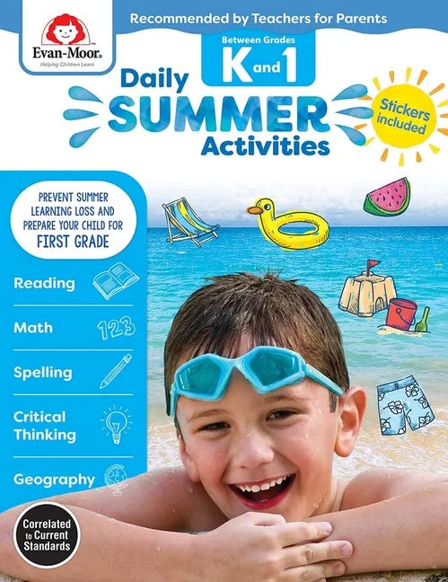 Daily Summer Activities: Between Kindergarten and 1st Grade, Grade K - 1 Workbook - Paperback