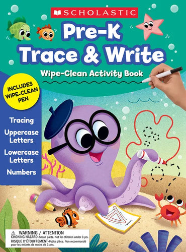 Pre-K Trace & Write Wipe-Clean Activity Book - Paperback