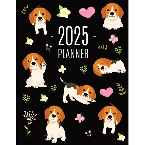 Beagle Planner 2025: Cute Daily Organizer (12 Months) Pretty Scheduler With Friendly Pooch - Paperback