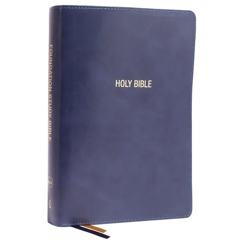 Nkjv, Foundation Study Bible, Large Print, Leathersoft, Blue, Red Letter, Thumb Indexed, Comfort Print: Holy Bible, New King James Version - Imitation Leather