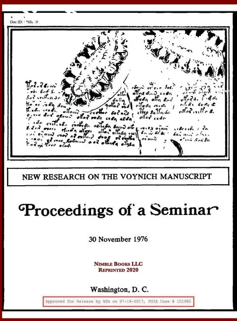 New Research on the Voynich Manuscript: Proceedings of a Seminar - Hardcover