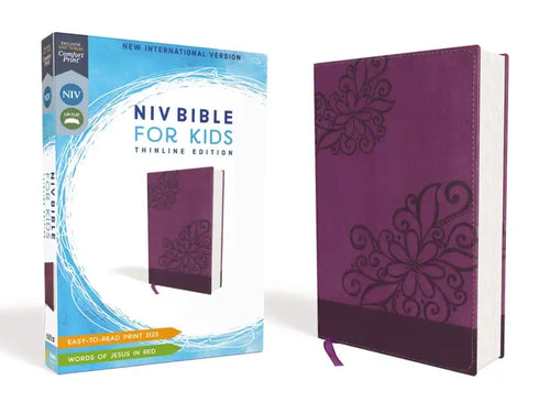 Niv, Bible for Kids, Leathersoft, Purple, Red Letter, Comfort Print: Thinline Edition - Leather