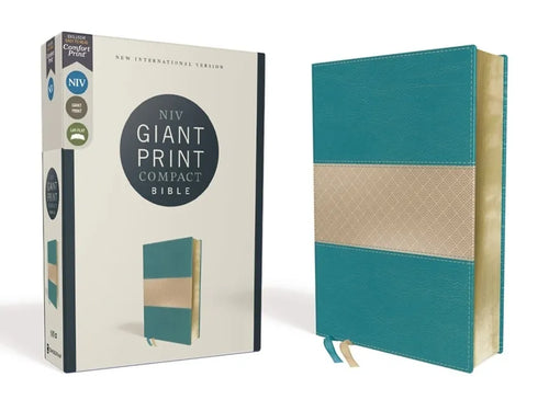 Niv, Giant Print Compact Bible, Leathersoft, Teal, Red Letter Edition, Comfort Print - Imitation Leather