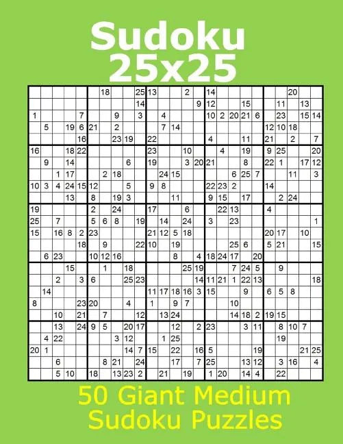 Sudoku 25x25 50 Giant Medium Sudoku Puzzles - Paperback