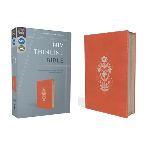 Niv, Thinline Bible, Leathersoft, Coral, Zippered, Red Letter, Comfort Print - Imitation Leather