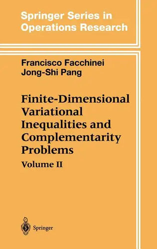 Finite-Dimensional Variational Inequalities and Complementarity Problems - Hardcover