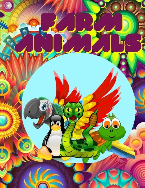 Farm Animals: Coloring book for kids 4-9 years, color and learn animals name, sweet animals to color with there english name - Paperback