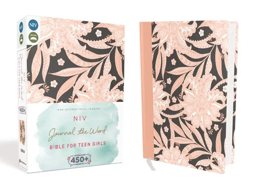 NIV, Journal the Word Bible for Teen Girls, Hardcover, Pink Floral: Includes Hundreds of Journaling Prompts! - Hardcover