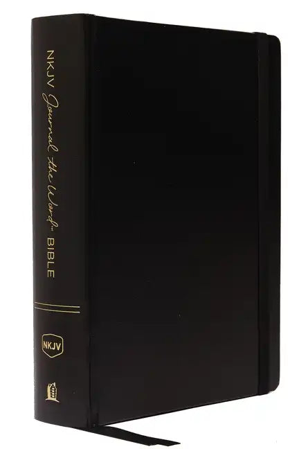 NKJV, Journal the Word Bible, Large Print, Hardcover, Black, Red Letter Edition: Reflect, Journal, or Create Art Next to Your Favorite Verses - Hardcover