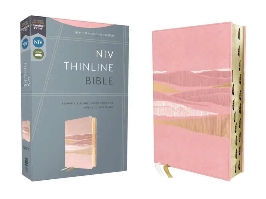 Niv, Thinline Bible, Leathersoft, Pink, Red Letter, Thumb Indexed, Comfort Print - Imitation Leather