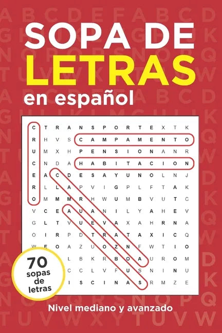 Sopa de Letras en Español: Nivel Mediano y Avanzado - Paperback