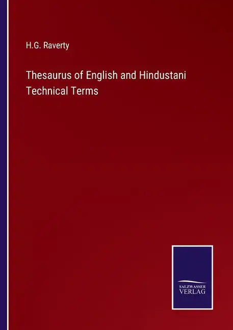 Thesaurus of English and Hindustani Technical Terms - Paperback