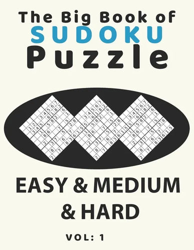 The big book of sudoku puzzle easy & medium & hard: large print soduku books for adults and seniors, soduko for adults 4 puzzls per page, easy-medium- - Paperback