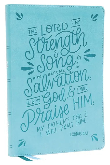 Nkjv, Thinline Bible, Verse Art Cover Collection, Leathersoft, Teal, Red Letter, Thumb Indexed, Comfort Print: Holy Bible, New King James Version - Imitation Leather