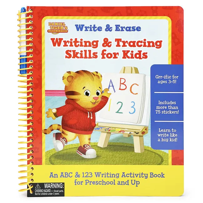 Daniel Tiger Write & Erase Writing & Tracing Skills for Kids - Spiral