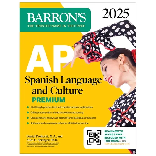 AP Spanish Language and Culture Premium, 2025: Prep Book with 5 Practice Tests + Comprehensive Review + Online Practice - Paperback