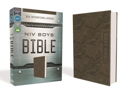 Niv, Boys' Bible, Leathersoft, Brown Camo, Comfort Print - Imitation Leather