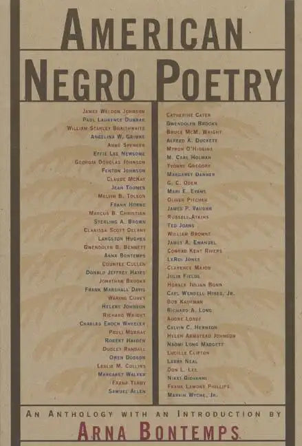 American Negro Poetry: An Anthology - Paperback