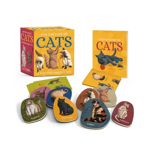 For the Love of Cats: A Wooden Magnet Set - Paperback