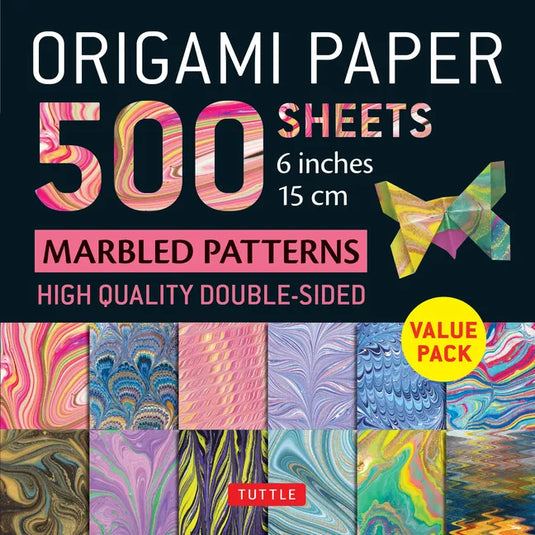 Origami Paper 500 Sheets Marbled Patterns 6 (15 CM): Tuttle Origami Paper: Double-Sided Origami Sheets Printed with 12 Different Designs (Instructions - Loose Leaf