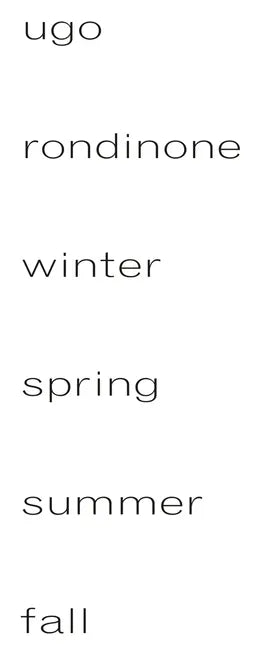 Ugo Rondinone: Winter, Spring, Summer, Fall - Hardcover