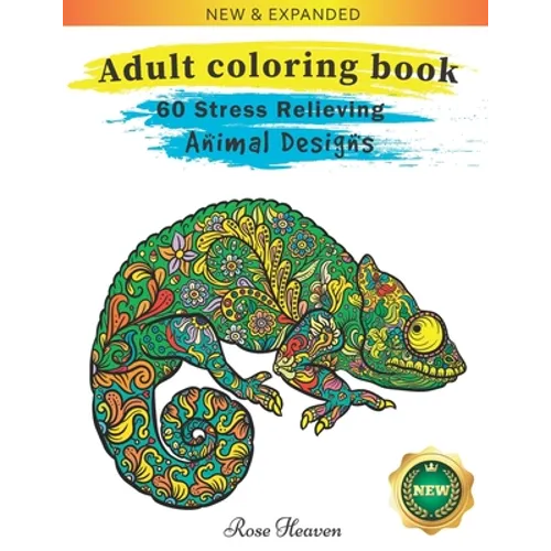 Adult Coloring Book: 60 One Sided Unique Designs Animal Coloring Book For Easy Relaxation And Stress Relieving - Paperback