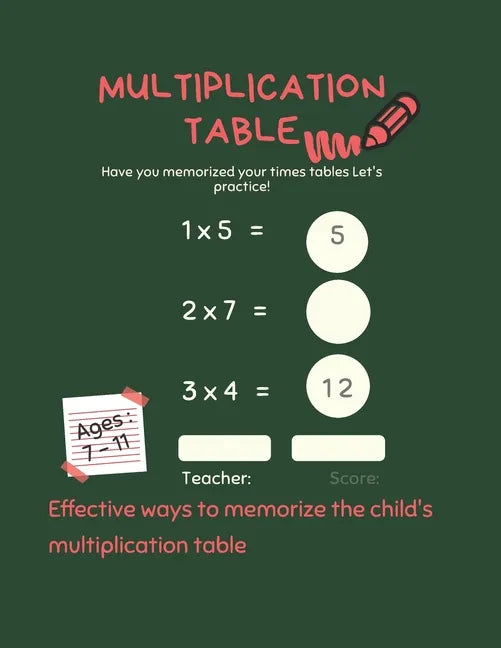Multiplication Table: TAR > The simplest and most beautiful methods for teaching your child > Your child mastered the multiplication table w - Paperback