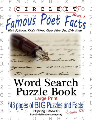 Circle It, Famous Poet Facts, Book 1, Word Search, Puzzle Book - Paperback