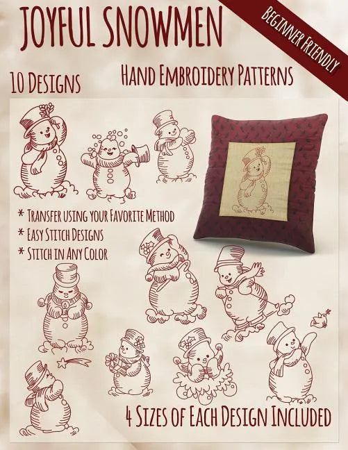 Joyful Snowmen Hand Embroidery Patterns - Paperback