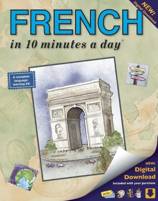 French in 10 Minutes a Day: Language Course for Beginning and Advanced Study. Includes Workbook, Flash Cards, Sticky Labels, Menu Guide, Software, - Paperback