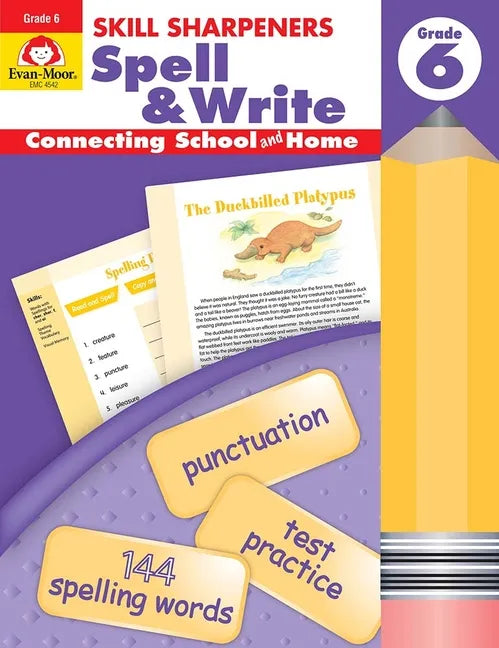 Skill Sharpeners: Spell & Write, Grade 6 Workbook - Paperback
