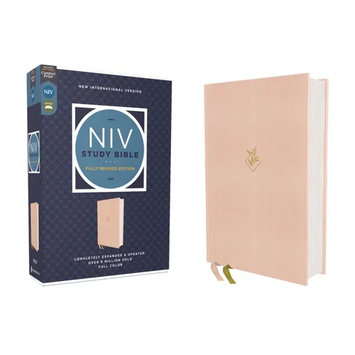 NIV Study Bible, Fully Revised Edition (Study Deeply. Believe Wholeheartedly.), Cloth Over Board, Pink, Red Letter, Comfort Print - Hardcover