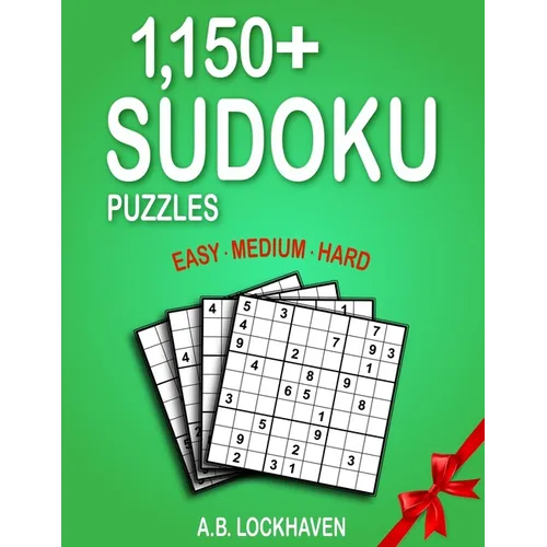1,150+ Sudoku Puzzles: Easy, Medium, Hard - Paperback