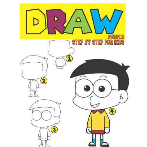 Draw people step by step for kids: Guide for children to Learn drawing - Paperback